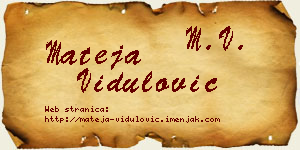 Mateja Vidulović vizit kartica